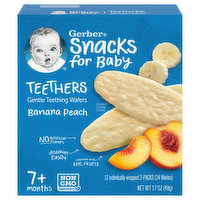 Gerber Teething Wafers, Gentle, Banana Peach, Teethers, 7+ Months