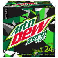 Mtn Dew Soda, Zero Sugar - 24 Each 