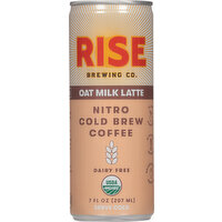 Rise Brewing Co. Coffee, Dairy Free, Nitro Cold Brew, Oat Milk Latte - 7 Fluid ounce 