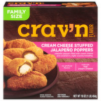 Crav'n Flavor Jalapeno Poppers, Cream Cheese Stuffed, Family Size