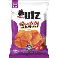 Utz Potato Chips, Red Hot Flavored, Family Size - 7.75 Ounce 