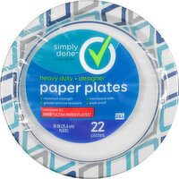 Simply Done Paper Plates, Heavy Duty, Designer - 22 Each 