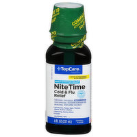 TopCare Cold & Flu Relief, NiteTime, Multi-Symptom Relief, Original Flavor - 8 Fluid ounce 
