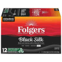 Folgers Coffee, Dark, Black Silk, K-Cup Pods - 12 Each 