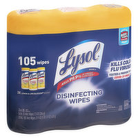 Lysol Disinfecting Wipes, Lemon & Lime Blossom Scent, 3 Pack - 3 Each 