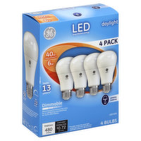 GE Light Bulb, LED, Daylight, 6 Watts, 4 Pack - 4 Each