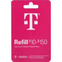 T-Mobile Gift Card, Refill, $10-$150 - 1 Each 
