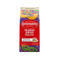 Community Coffee Ground, Mardi Gras King Cake - 12 Ounce 
