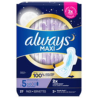 Always Pads, Flexi-Wings, Extra Heavy Overnight, Size 5, Jumbo - 27 Each