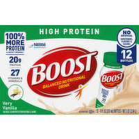 Boost Nutritional Drink, Balanced, High Protein, Very Vanilla - 12 Each 