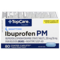 TopCare Ibuprofen PM, Nighttime, Coated Caplets - 80 Each 
