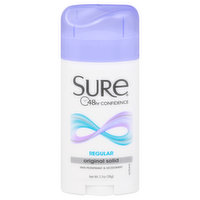 Sure Anti-Perspirant & Deodorant, Regular, Original Solid - 2.7 Ounce 