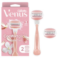 Venus ComfortGlide White Tea Women's Razor Handle + 2 Blade Refills