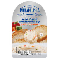 Philadelphia Bagel Chips & Cream Cheese Dip, Multigrain, Garden Vegetable