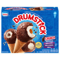 Drumstick Crunch Dipped Vanilla, Vanilla Caramel and Vanilla Fudge Cones - 8 Each 