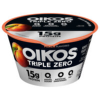 Oikos Yogurt, Greek, Peach Flavored, Blended