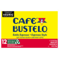 Cafe Bustelo Coffee, Dark Roast, Espresso Style, K-Cup Pods - 12 Each 