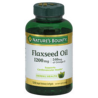 Nature's Bounty Flaxseed Oil, 1200 mg, Rapid Release Softgels - 125 Each 