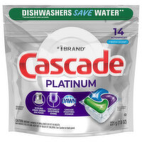 Cascade Dishwasher Detergent, Fresh Scent, ActionPacs - 14 Each 