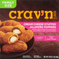 Crav'n Flavor Jalapeno Poppers, Cream Cheese Stuffed, Family Size