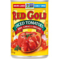 Red Gold Tomatoes, Diced, Basil, Garlic & Oregano - 14.5 Ounce 