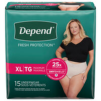 Depend Underwear, Maximum, Extra Large - 15 Each 