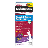 Robitussin Cough & Chest Congestion DM Grape - 4 Ounce 