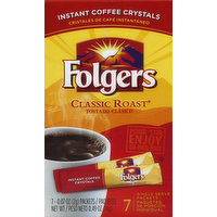 Folgers Coffee, Instant Crystals, Classic Roast, Single Serve Packets - 7 Each 