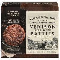 Force of Nature Patties, Venison and Beef - 2 Each 