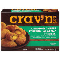 Crav'n Flavor Jalapeno Poppers, Cheddar Cheese Stuffed - 8 Ounce 