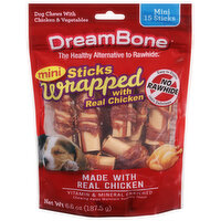 DreamBone Dog Chews, with Chicken & Vegetables, Real Chicken, Wrapped, Mini - 15 Each 