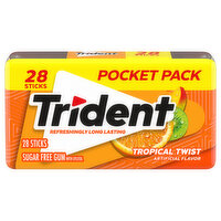 Trident Gum, Sugar Free, Tropical Twist, Pocket Pack
