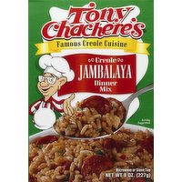Tony Chachere's Dinner Mix, Creole Jambalaya - 8 Ounce 