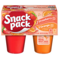 Snack Pack Juicy Gels, Orange/Strawberry - 4 Each 