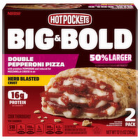 Hot Pockets Sandwiches, Herb Blasted Crust, Double Pepperoni Pizza, 2 Pack - 2 Each 