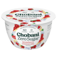 Chobani Yogurt, Greek, Nonfat, Zero Sugar, Strawberry Cheesecake Inspired