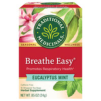 Traditional Medicinals Herbal Supplement, Breathe Easy, Eucalyptus Mint, Tea Bags