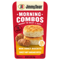 Jimmy Dean Morning Combos, Mini Honey Biscuits and Sweet Hot Sausage Bites - 3.32 Ounce 