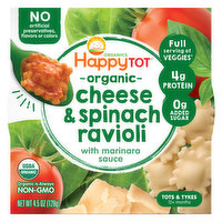 HappyTot Cheese & Spinach Ravioli, Organic, Tots & Tykes (12+ Months) - 4.5 Ounce 