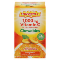 Emergen-C Vitamin C, 1000 mg, Chewable Tablets, Orange Blast