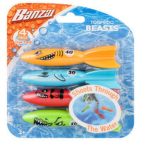 Banzai Torpedo Beasts, Dive Pack, Age 3+ - 4 Each 