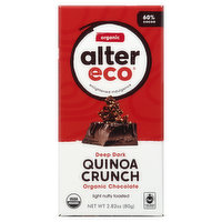 Alter Eco Dark Chocolate, Organic, Deep Dark Quinoa Crunch, 60% Cocoa - 2.82 Ounce 