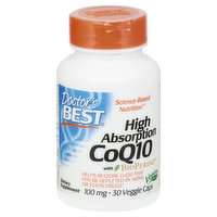 Doctors Best CoQ10, with Bioperine, 100 mg, High Absorption, Veggie Caps - 30 Each 