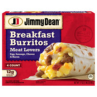 Jimmy Dean Breakfast Burrito, Meat Lovers, Egg/Sausage/Cheese - 4 Each