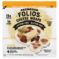 FOLIOS Cheese Wraps, Parmesan - 4 Each 