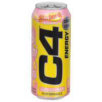 C4 Energy Drink, Performance, Zero Sugar, Starburst Strawberry - 16 Fluid ounce 