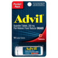 Advil Ibuprofen, 200 mg, Coated Tablets, Pocket Pack - 10 Each 