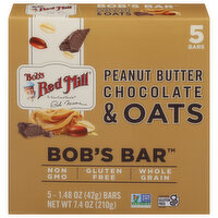 Bob's Red Mill Bob's Bar, Peanut Butter Chocolate & Oats - 5 Each 