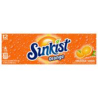 Sunkist Soda, Orange, 12 Pack - 12 Each 