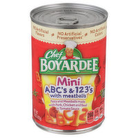 Chef Boyardee Pasta & Meatballs, ABC's & 123's, Mini - 15 Ounce